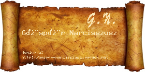 Gáspár Narcisszusz névjegykártya